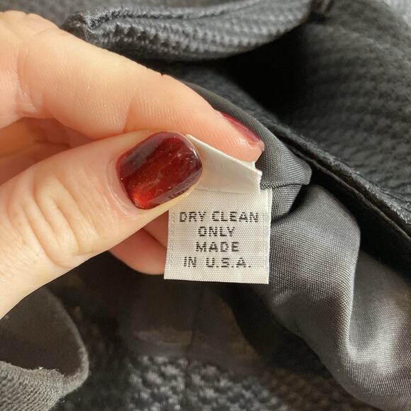 Vintage Ildi Marshall Women's Black Silk Tweed Blazer Size 12 Rhinestone Buttons - Picture 8 of 13